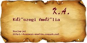 Kőszegi Amália névjegykártya