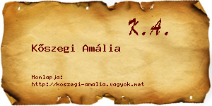 Kőszegi Amália névjegykártya